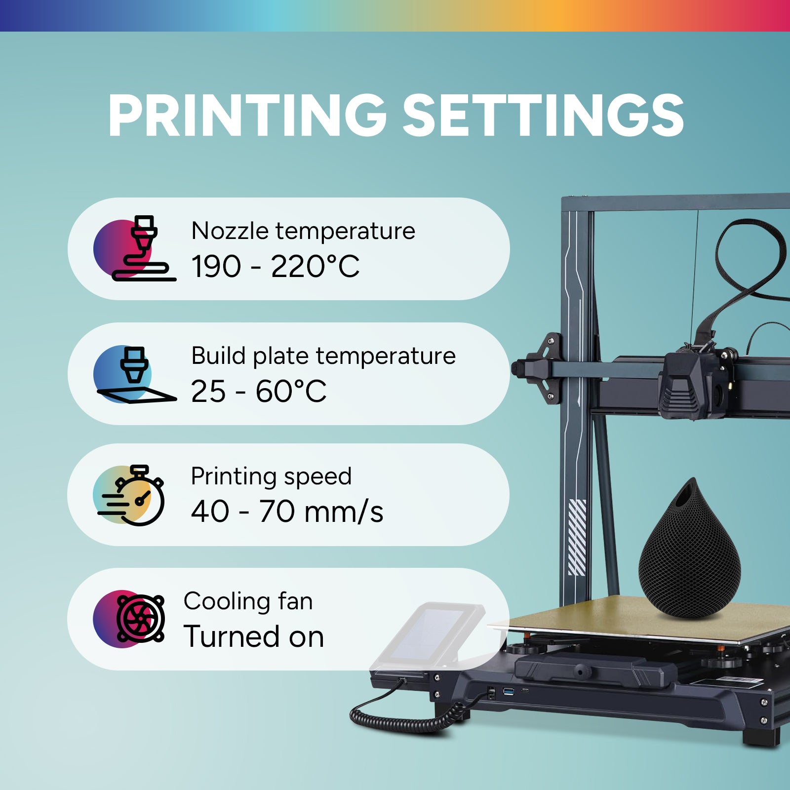 Overture PLA Refill 3D Printer Filament 1.75mm - Overture 3D