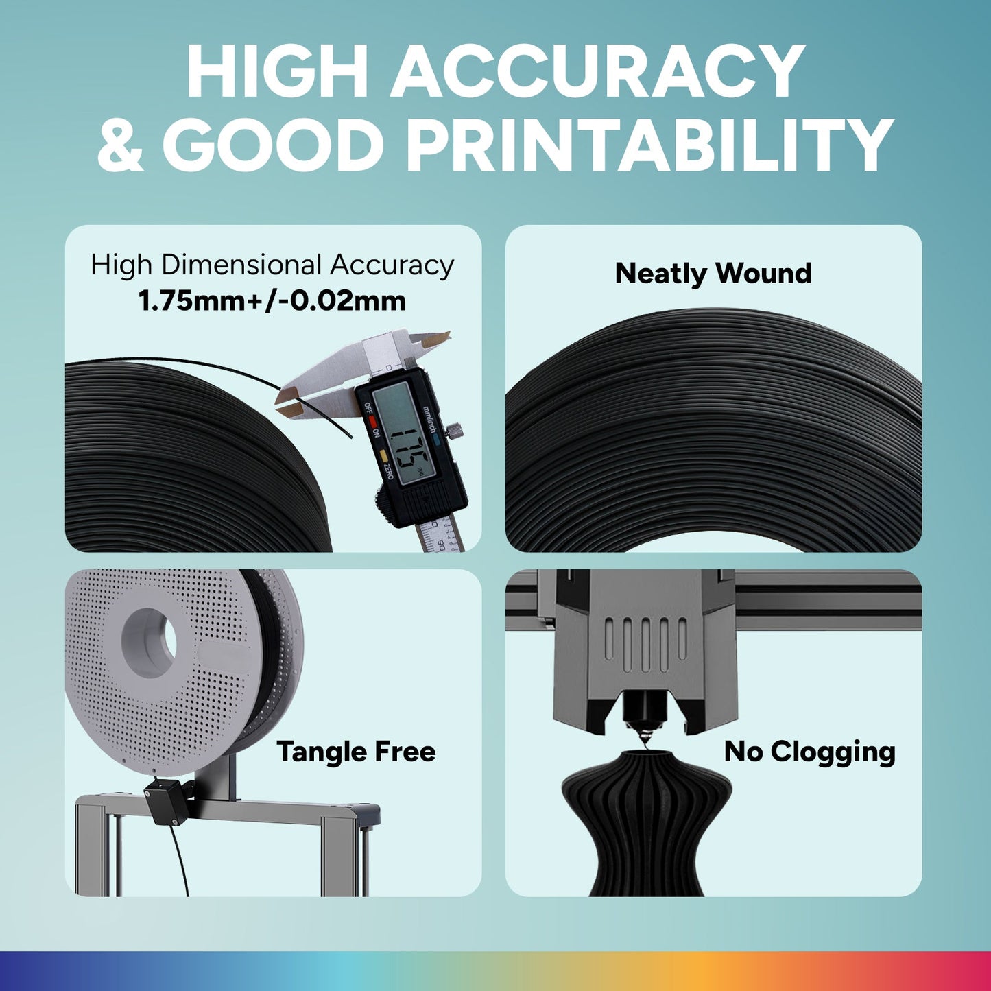 Overture PLA Refill 3D Printer Filament 1.75mm - Overture 3D