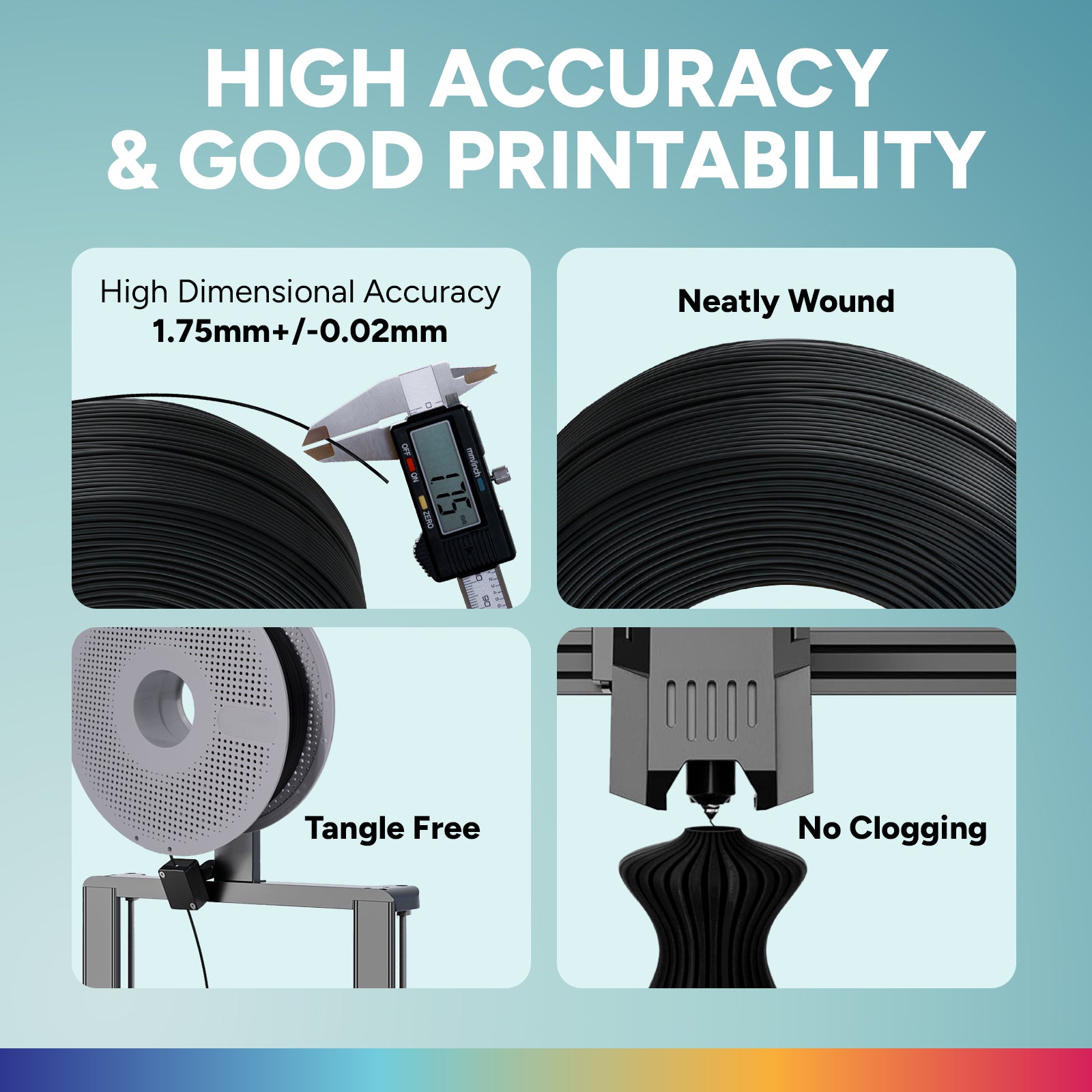 Overture PLA Refill 3D Printer Filament 1.75mm - Overture 3D